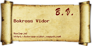Bokross Vidor névjegykártya
